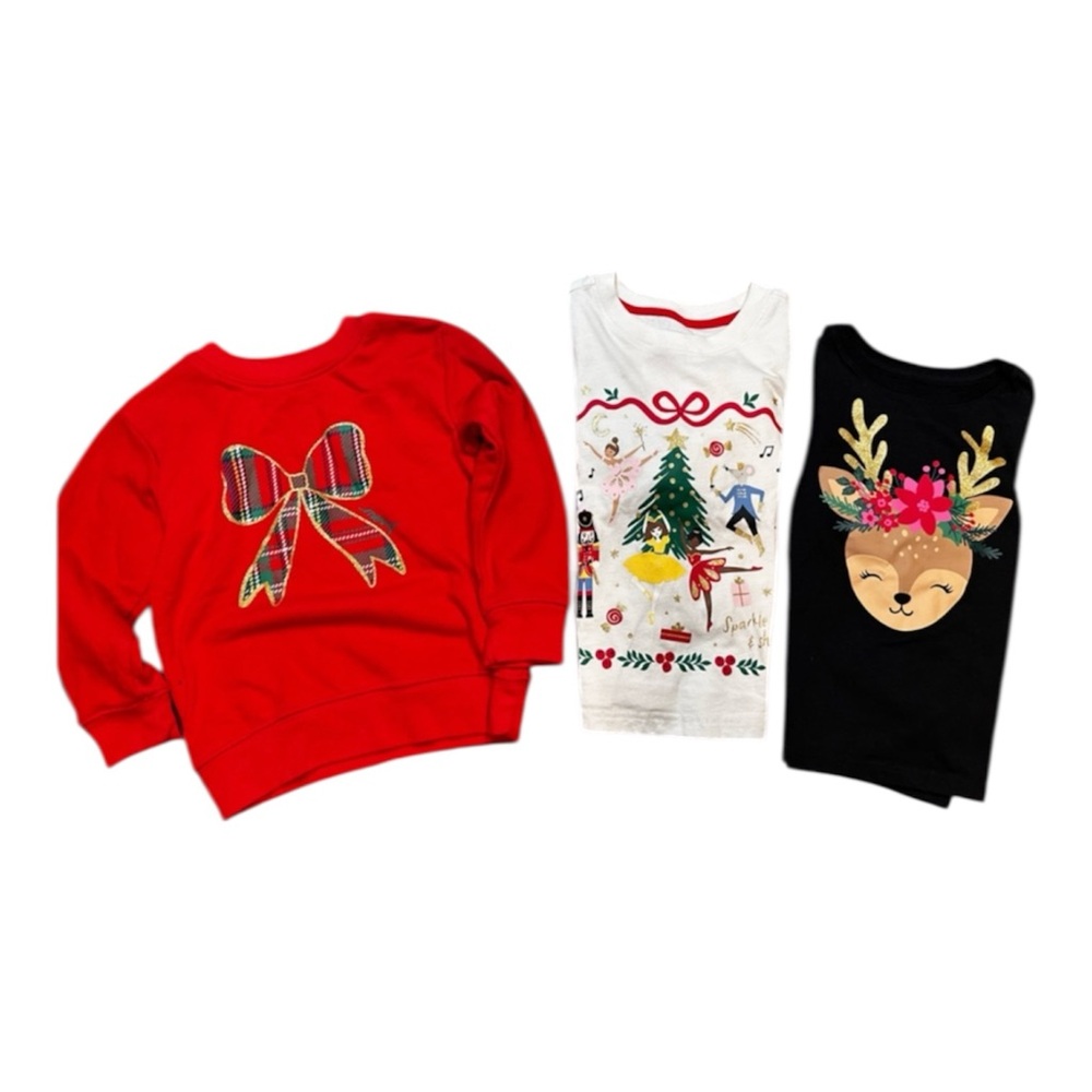 Holiday Time Bundle Sweater and Long Sleeve Tops Toddler Girl Size 3T